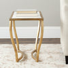 Safavieh Rex Glass Top Gold Foil Accent Table White and Furniture 