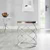 Safavieh Phoebe Silver Ribboned Round Top Accent Table Cherry and Furniture  Feature