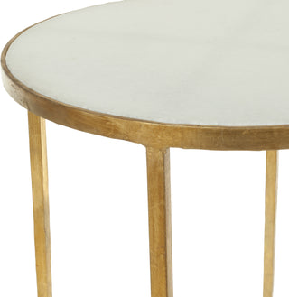 Safavieh Tracey Gold Foil Round Top Accent Table White and Furniture 