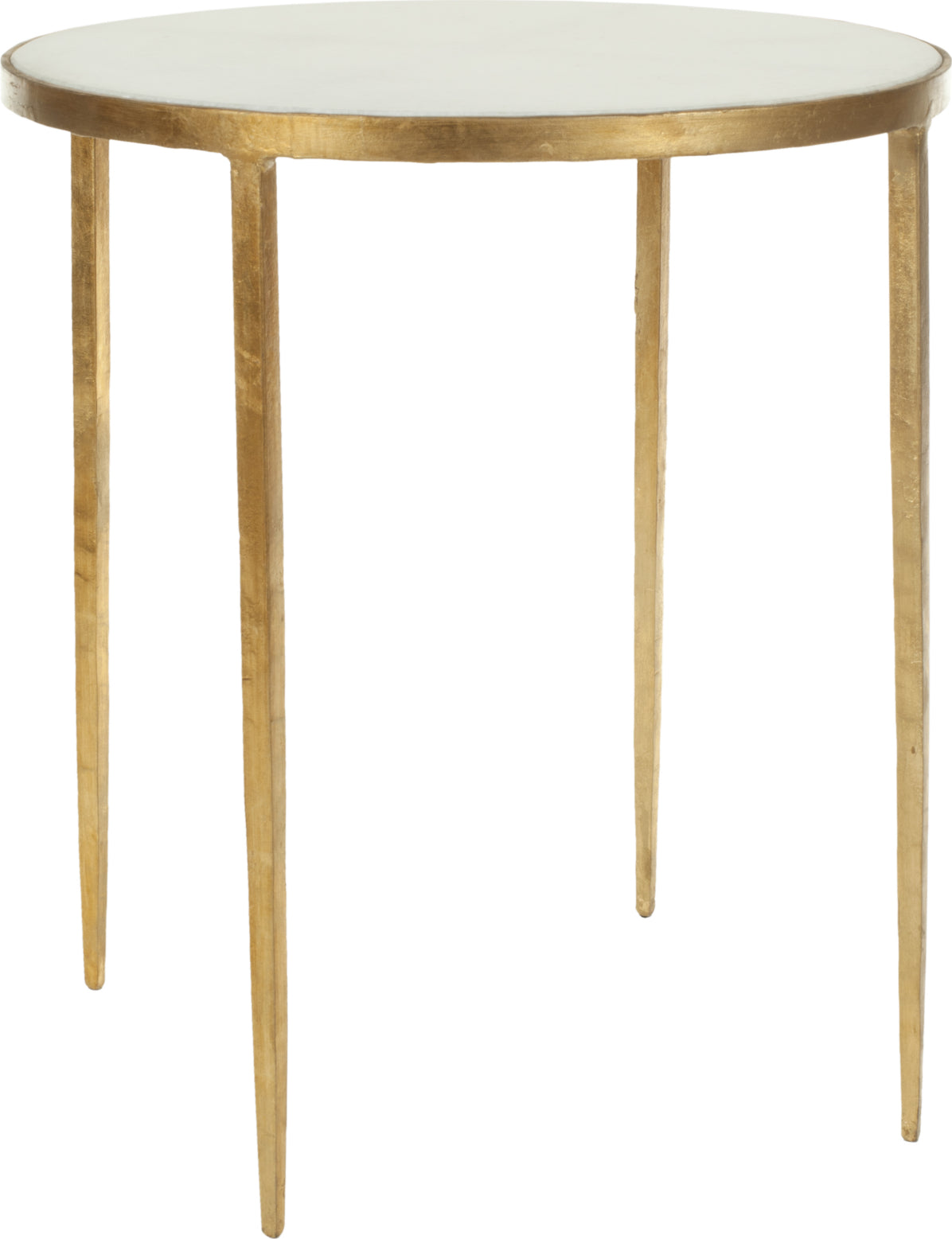 Safavieh Tracey Gold Foil Round Top Accent Table White and Furniture main image