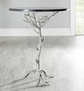 Safavieh Carolyn Rooted Silver Accent Table Black and Furniture 