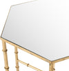 Safavieh Kerri Gold Leaf Mirror Top Accent Table Furniture 