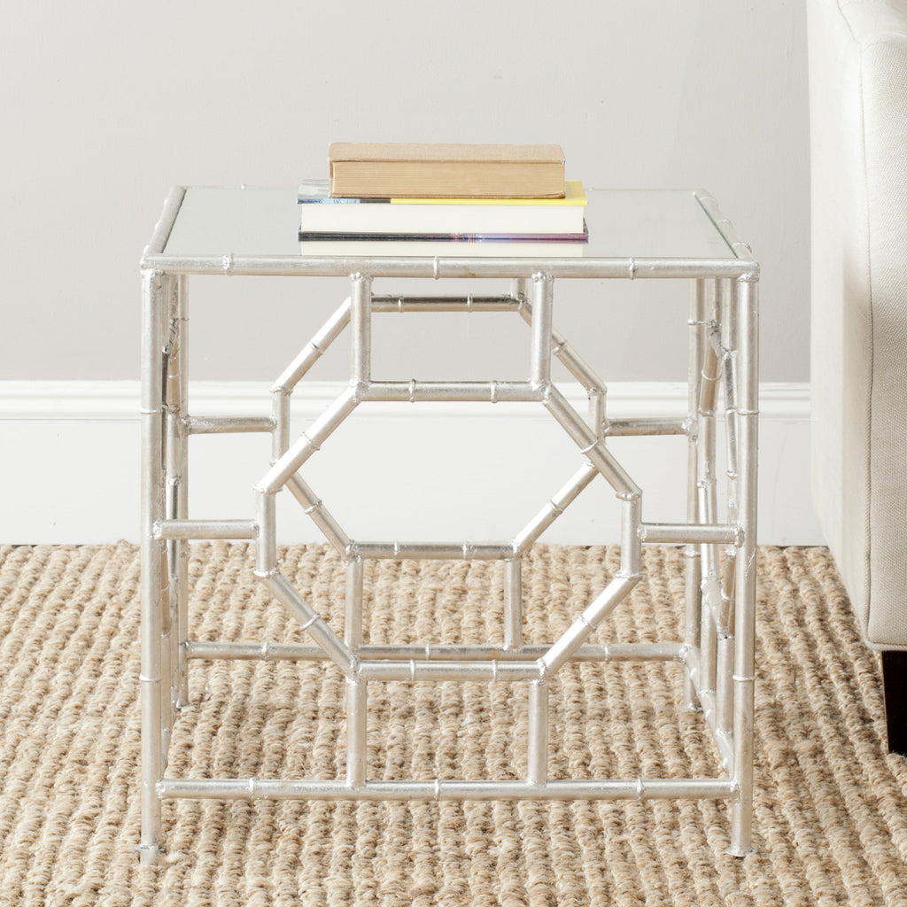 Safavieh Rory Silver Mirror Top Accent Table and Furniture  Feature