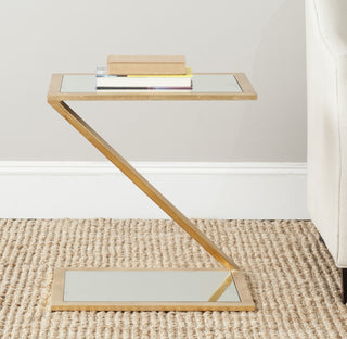 Safavieh Andrea Mirror Top Gold Accent Table Furniture  Feature