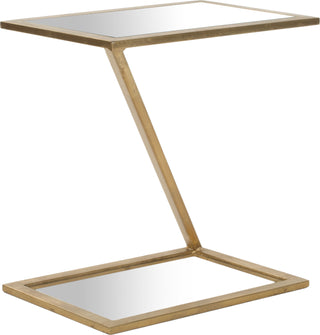 Safavieh Andrea Mirror Top Gold Accent Table Furniture 