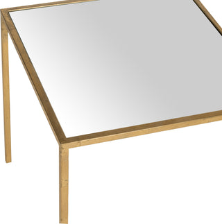 Safavieh Kiley Gold Leaf Mirror Top Accent Table Furniture 