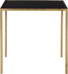 Safavieh Kiley Gold Leaf Mirror Top Accent Table and Black Furniture main image