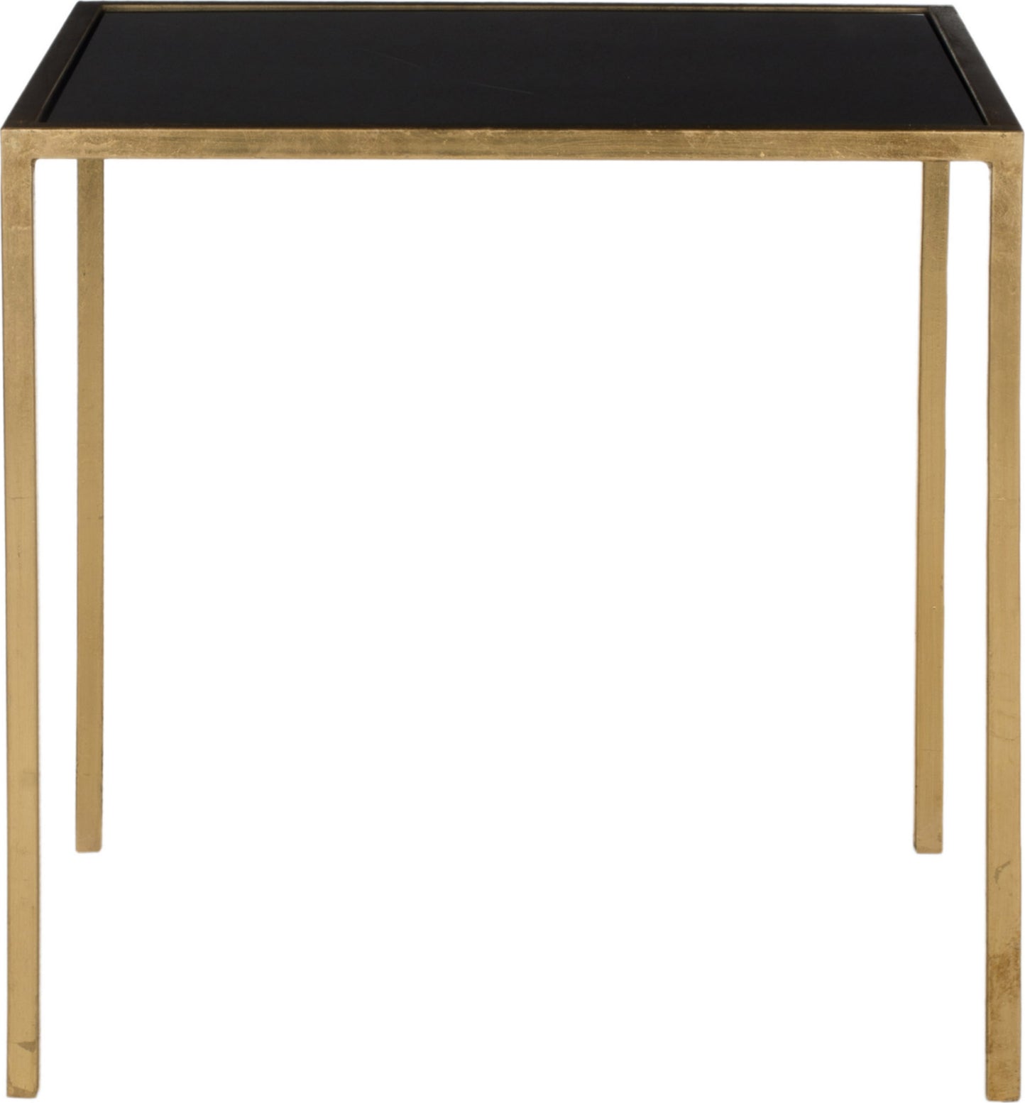 Safavieh Kiley Gold Leaf Mirror Top Accent Table and Black Furniture main image