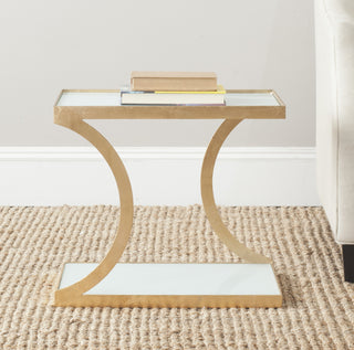 Safavieh Sullivan Gold Leaf Accent Table and White Furniture  Feature