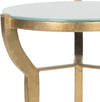 Safavieh Ormond Mirror Top Gold Leaf Accent Table and White Furniture 