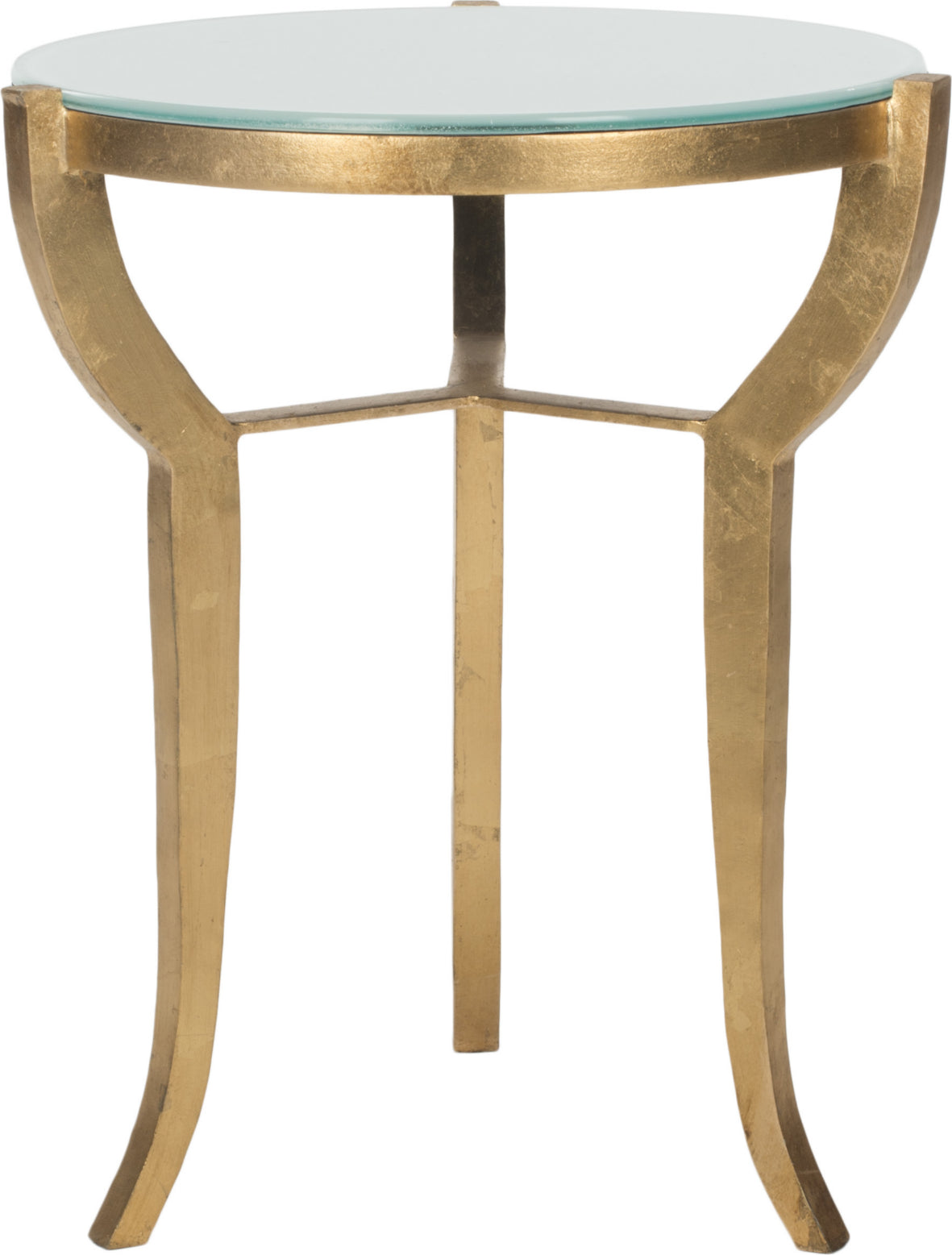 Safavieh Ormond Mirror Top Gold Leaf Accent Table and White Furniture main image