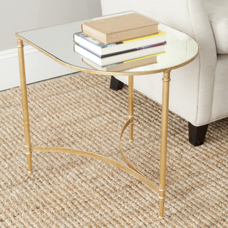 Safavieh Nevin Mirror Top Gold Accent Table Furniture  Feature