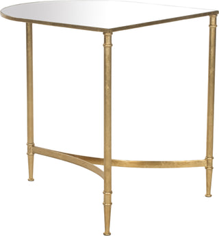 Safavieh Nevin Mirror Top Gold Accent Table Furniture 