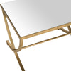 Safavieh Maureen Glass Top Gold Leaf Accent Table Furniture 