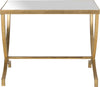 Safavieh Maureen Glass Top Gold Leaf Accent Table Furniture main image