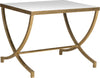Safavieh Maureen Glass Top Gold Leaf Accent Table Furniture 