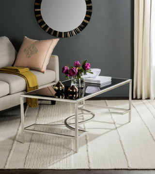 Safavieh Inga Coffee Table Silver and Black Furniture  Feature