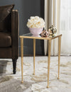 Safavieh Nyacko Mirror Top Gold Leaf End Table Antique Furniture  Feature