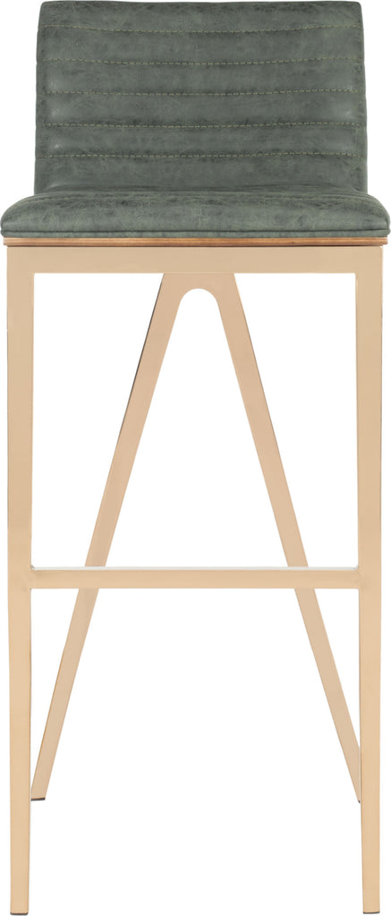 Safavieh Mckay Bar Stool Dark Green Furniture main image