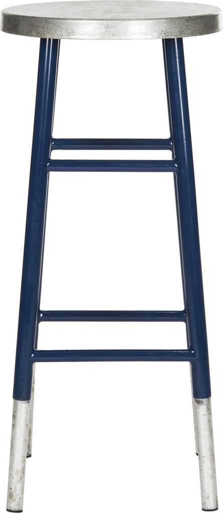 Safavieh Kenzie 30''H Silver Dipped Bar Stool Navy and Furniture main image