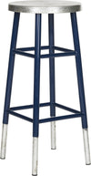 Safavieh Kenzie 30''H Silver Dipped Bar Stool Navy and Furniture 