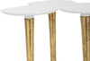 Safavieh Aria Accent Table White and Gold Furniture 