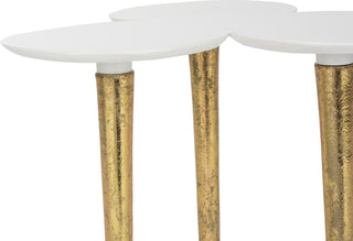 Safavieh Aria Accent Table White and Gold Furniture 