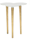 Safavieh Aria Accent Table White and Gold Furniture main image