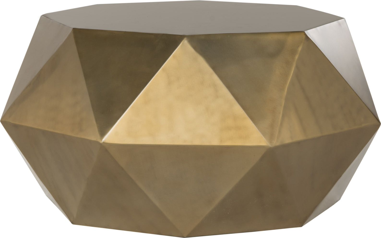Safavieh Astrid Faceted Coffee Table Brass Furniture main image