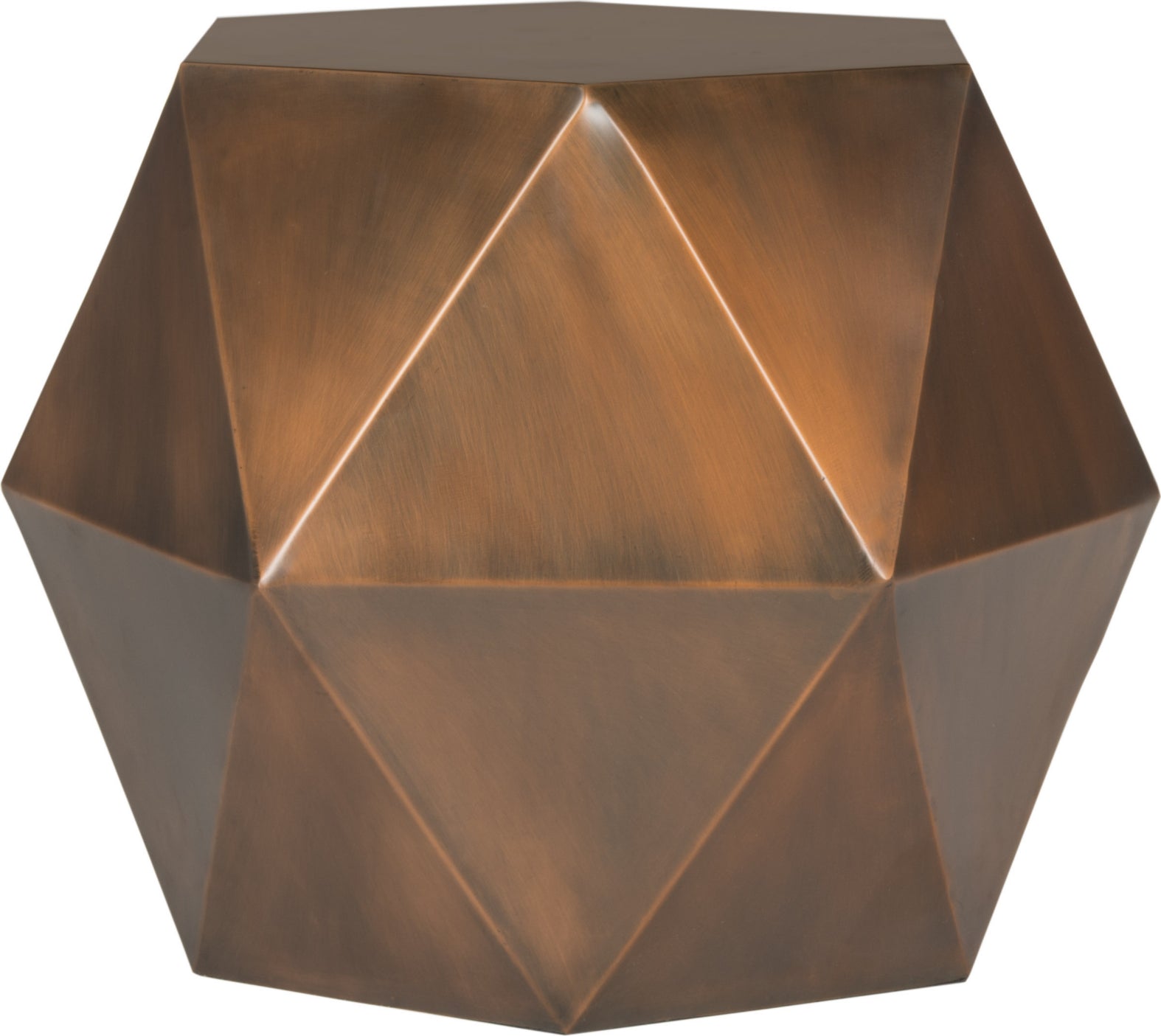 Safavieh Astrid Faceted Side Table Copper Furniture main image