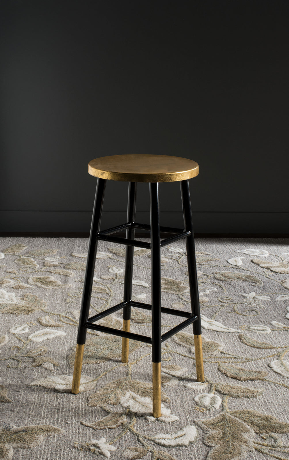 Safavieh Emery Dipped Gold Leaf Bar Stool Black and Furniture  Feature