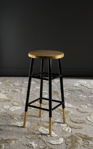 Safavieh Emery Dipped Gold Leaf Bar Stool Black and Furniture  Feature