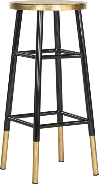 Safavieh Emery Dipped Gold Leaf Bar Stool Black and Furniture 