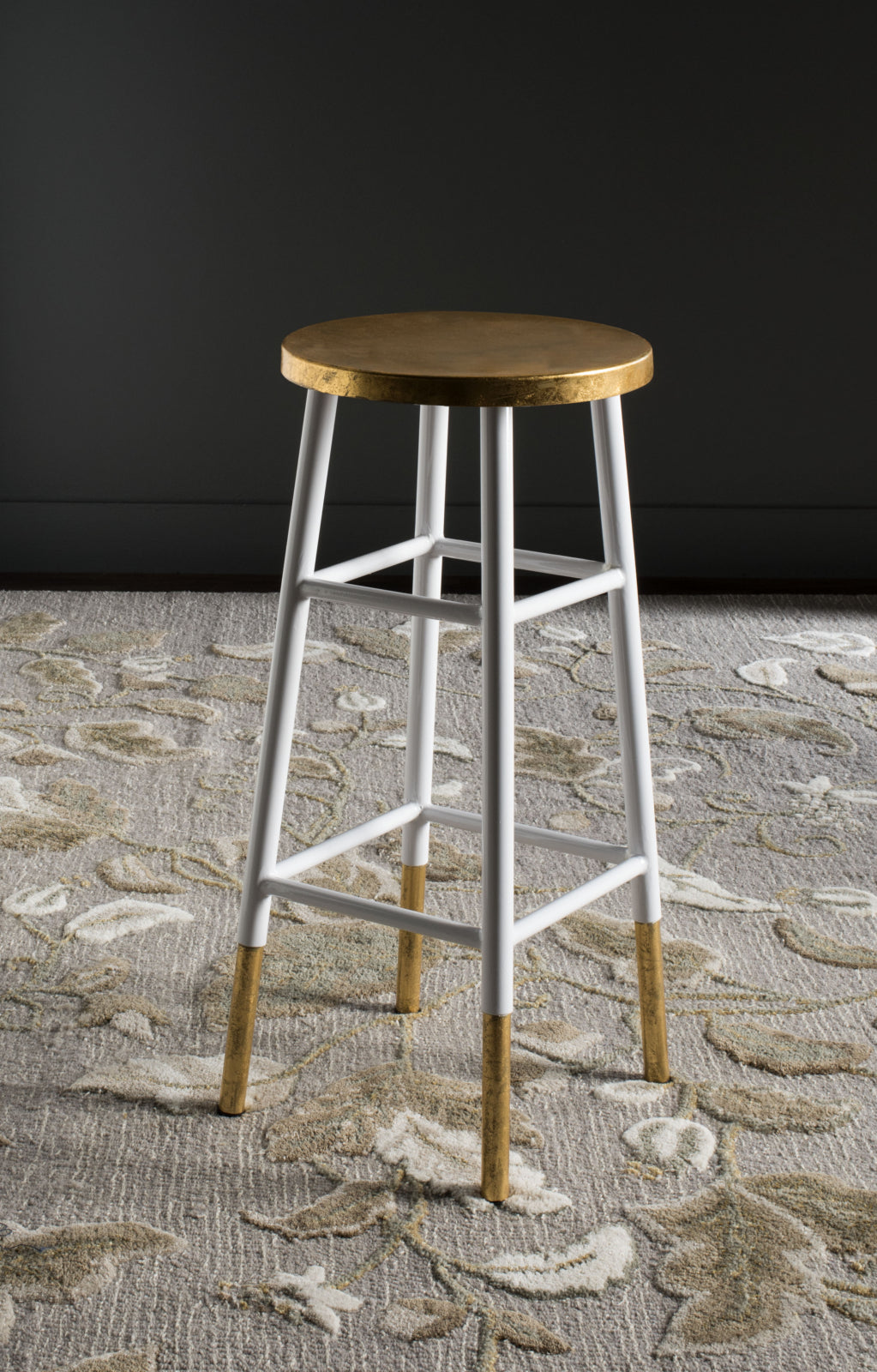 Safavieh Emery Dipped Gold Leaf Bar Stool White and Furniture  Feature