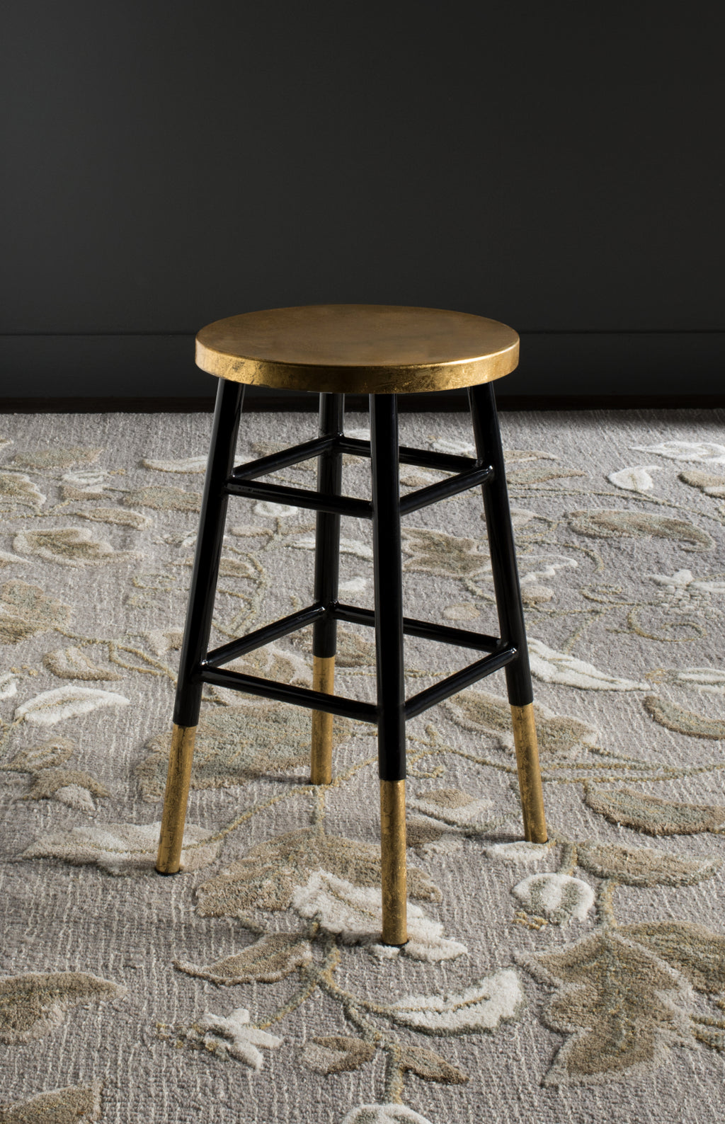 Safavieh Emery Dipped Gold Leaf Counter Stool Black and Furniture  Feature