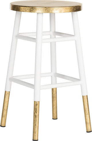 Safavieh Emery Dipped Gold Leaf Counter Stool White and Furniture 