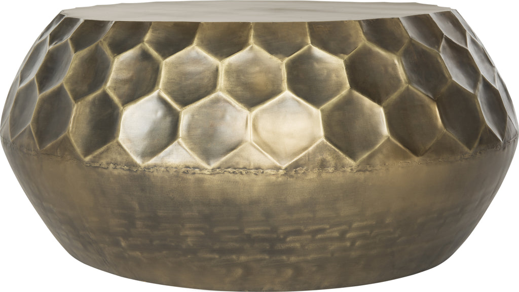 Safavieh Roxanna Coffee Table Antique Brass Furniture main image