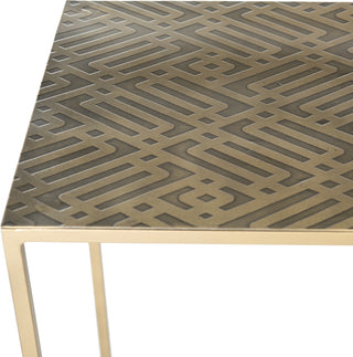 Safavieh Risa Matrix Console Antique Brass Furniture 