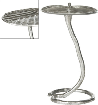 Safavieh Mina Silver Foil Petal Side Table Furniture 