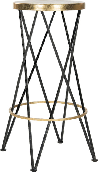 Safavieh Hester Bar Stool Black and Gold Furniture main image