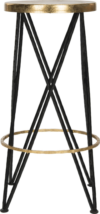 Safavieh Hester Bar Stool Black and Gold Furniture 