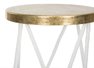 Safavieh Hester Bar Stool White and Gold Furniture 