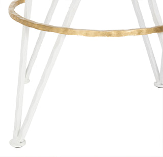 Safavieh Hester Bar Stool White and Gold Furniture 