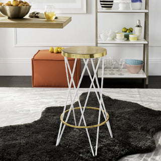 Safavieh Hester Bar Stool White and Gold Furniture  Feature