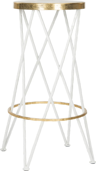 Safavieh Hester Bar Stool White and Gold Furniture 