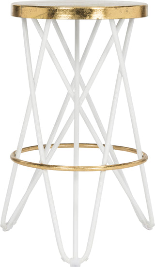 Safavieh Lorna Gold Leaf Counter Stool White and Furniture 