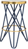 Safavieh Lorna Gold Leaf Counter Stool Navy and Furniture 