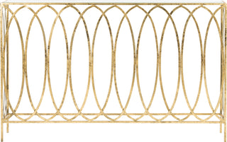 Safavieh Carina Oval Ringed Console Table Gold Furniture 