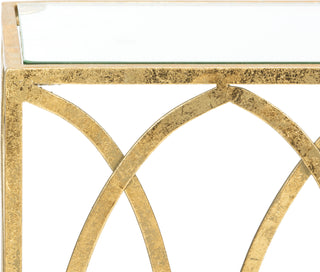 Safavieh Carina Oval Ringed Console Table Gold Furniture 