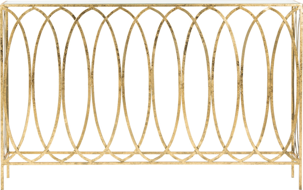 Safavieh Carina Oval Ringed Console Table Gold Furniture main image